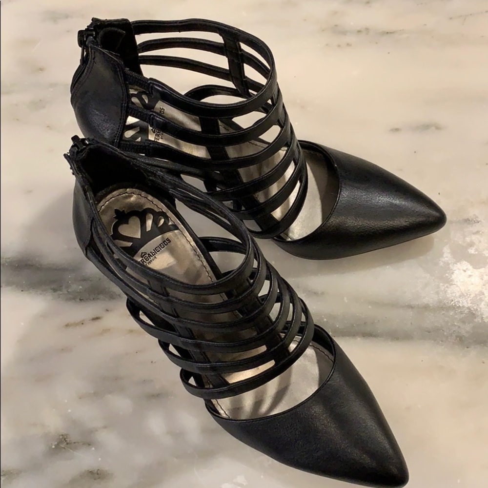 FERGALICIOUS CAGED POINTY TOE STILLETOS